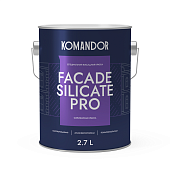 Краска фасадная Komandor Facade Silicate Pro глубокоматовый база A 2,7 л