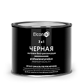 Грунт-эмаль Elcon 3в1 по ржавчине RAL9005 чёрный матовый 0,4 кг