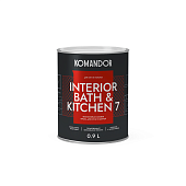 Краска интерьерная влагостойкая Komandor Interior Bath&Kitchen 7 матовый база A 0,9 л